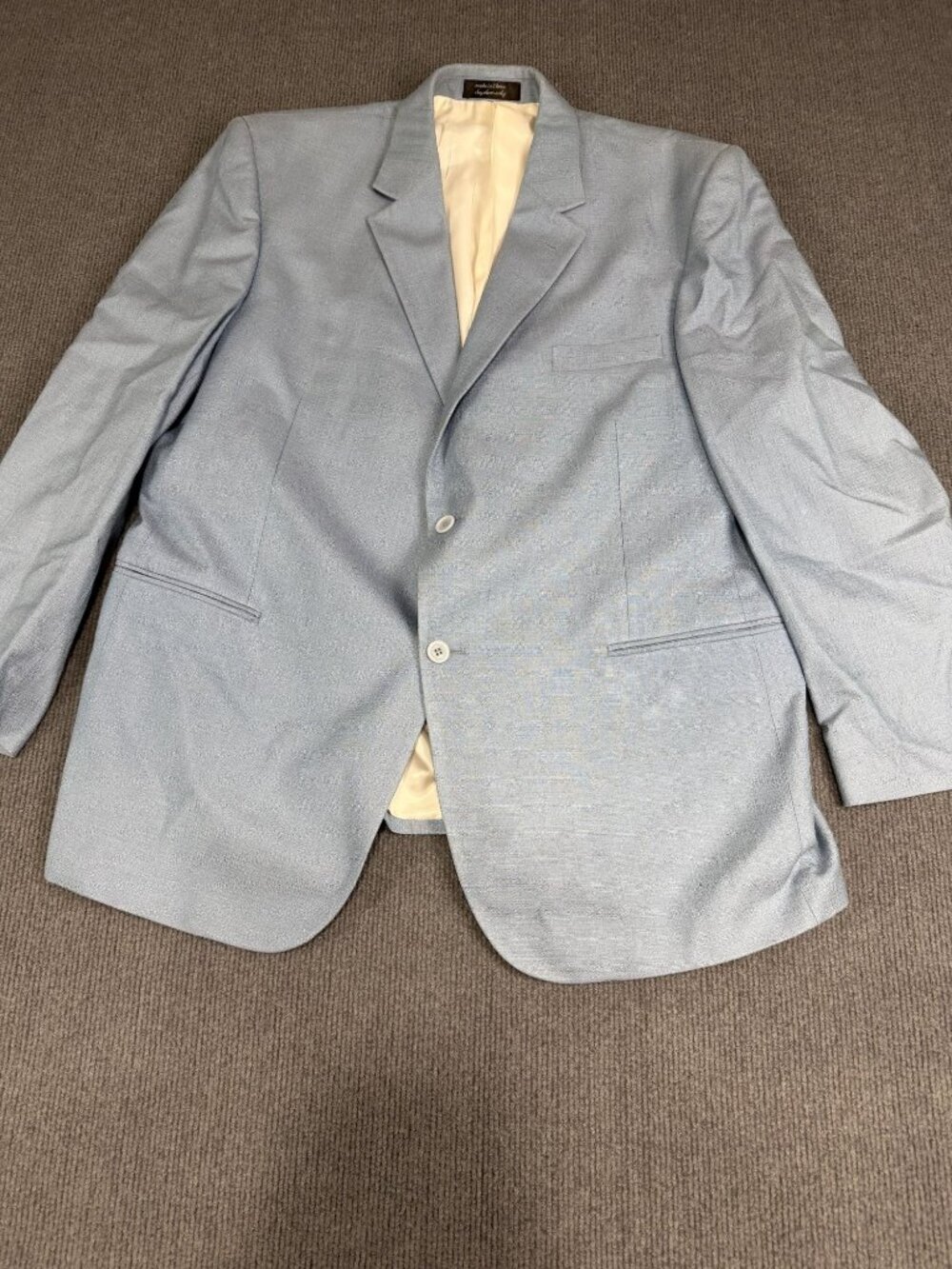 Andrew Fezza Light Blue Mens Sport Coat Blazer Size 48R Two-Button